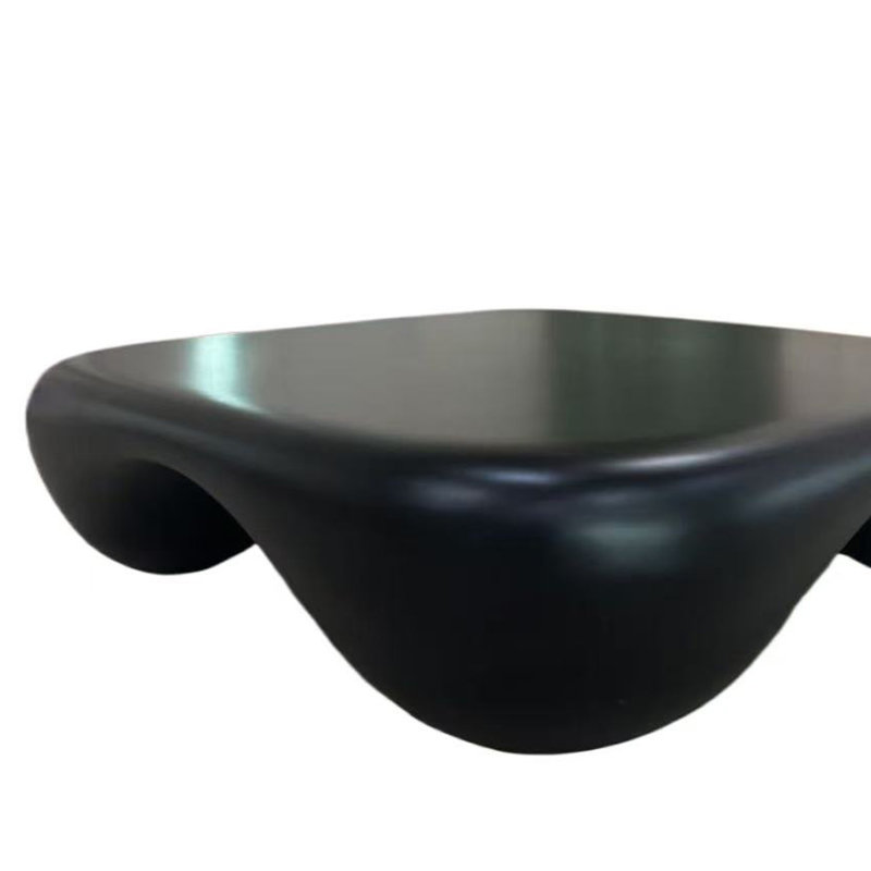 Table basse moderne en faux travertin texturé pour le salon / bureau, noir, Noir