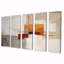 Ensemble de 5 décorations murales décollées orange gris - Collages abstraits-284515392