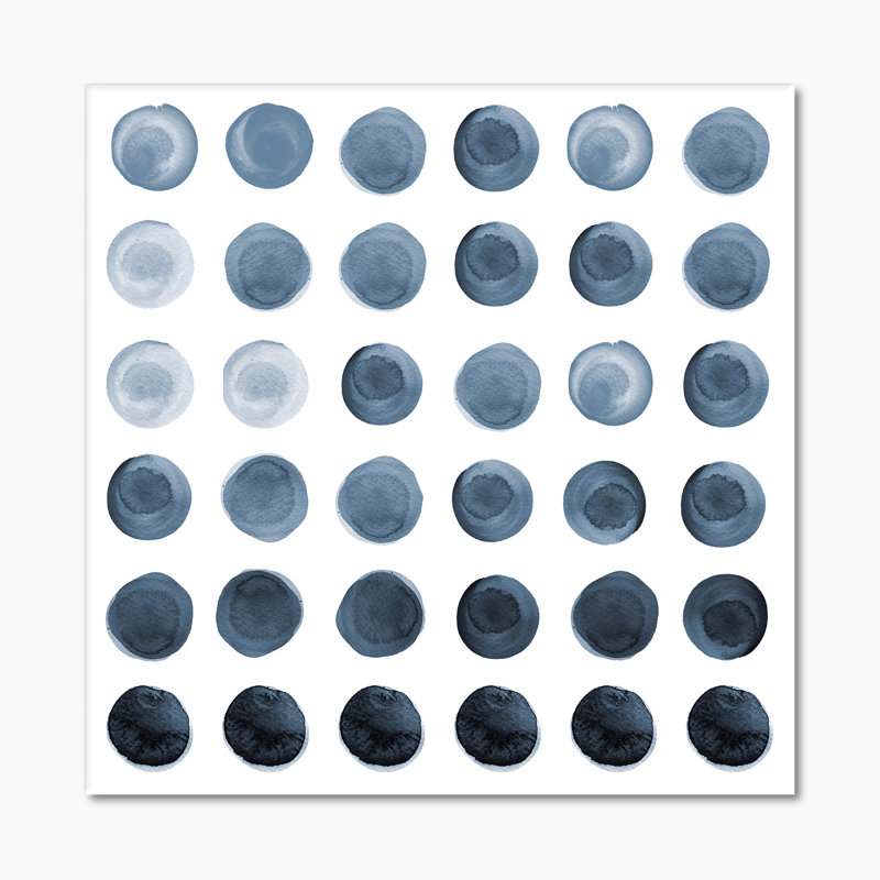 Cercle de grilles dans des tons de gris - peinture sur toile, H 36 po x l 36 po x P 1,5 po, Toile tendue