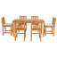 Outdoor 7 - Piece Teak Dining Set with Cushions