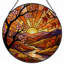 Panneau de vitrail 12 "H Sunset Landscape-1563754481