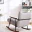 Fauteuil à bascule en métal gris, pour le salon-701116069