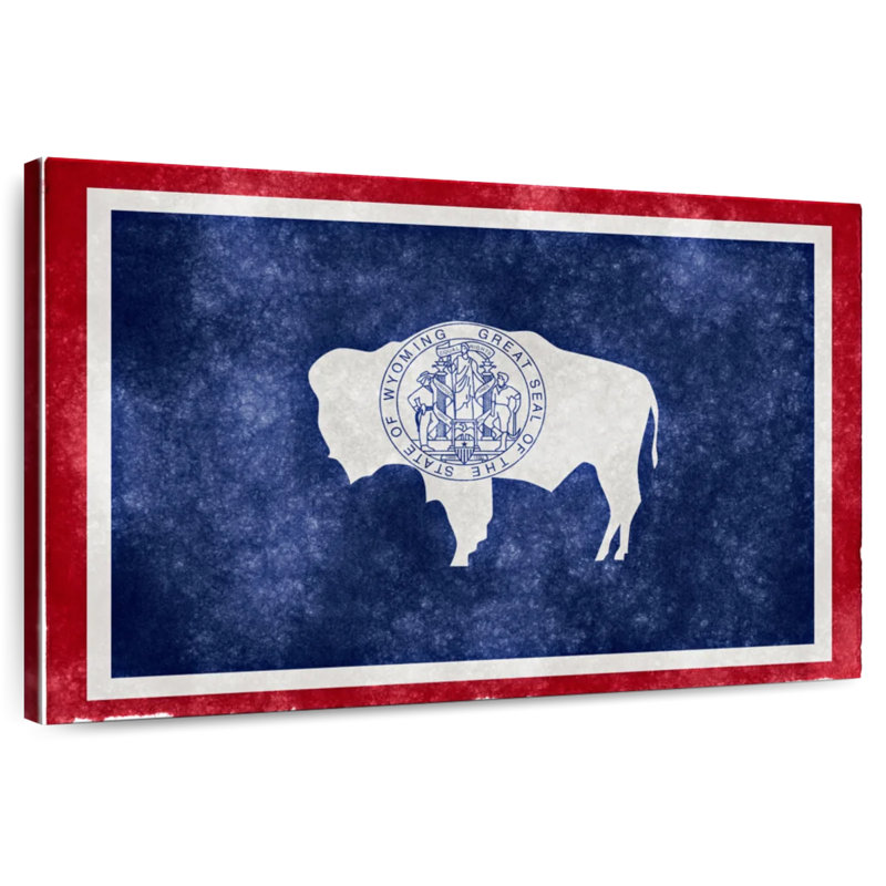 Drapeau d'État Borges Grunge Wyoming, H 32 po x l 48 po