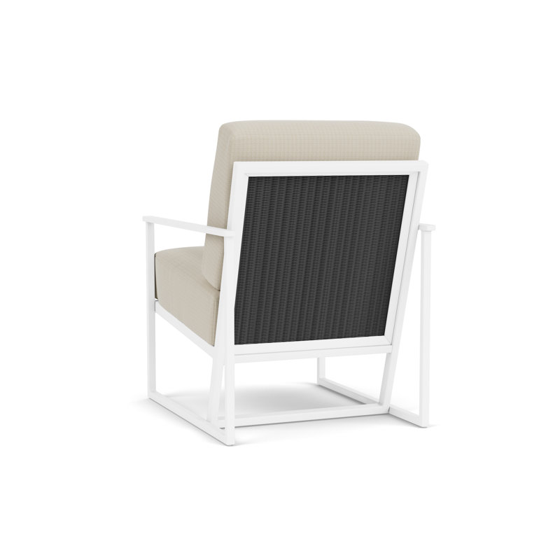 Summit Outdoor Lounge Chair, Matte White, Pewter, Beach Natural