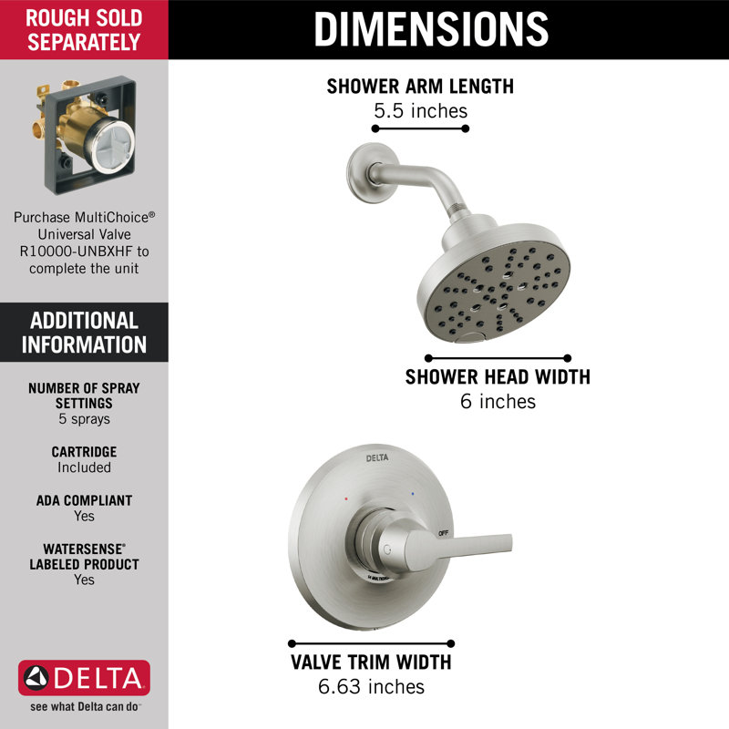 Robinet de douche Galeon, Acier inoxydable Lumicoat
