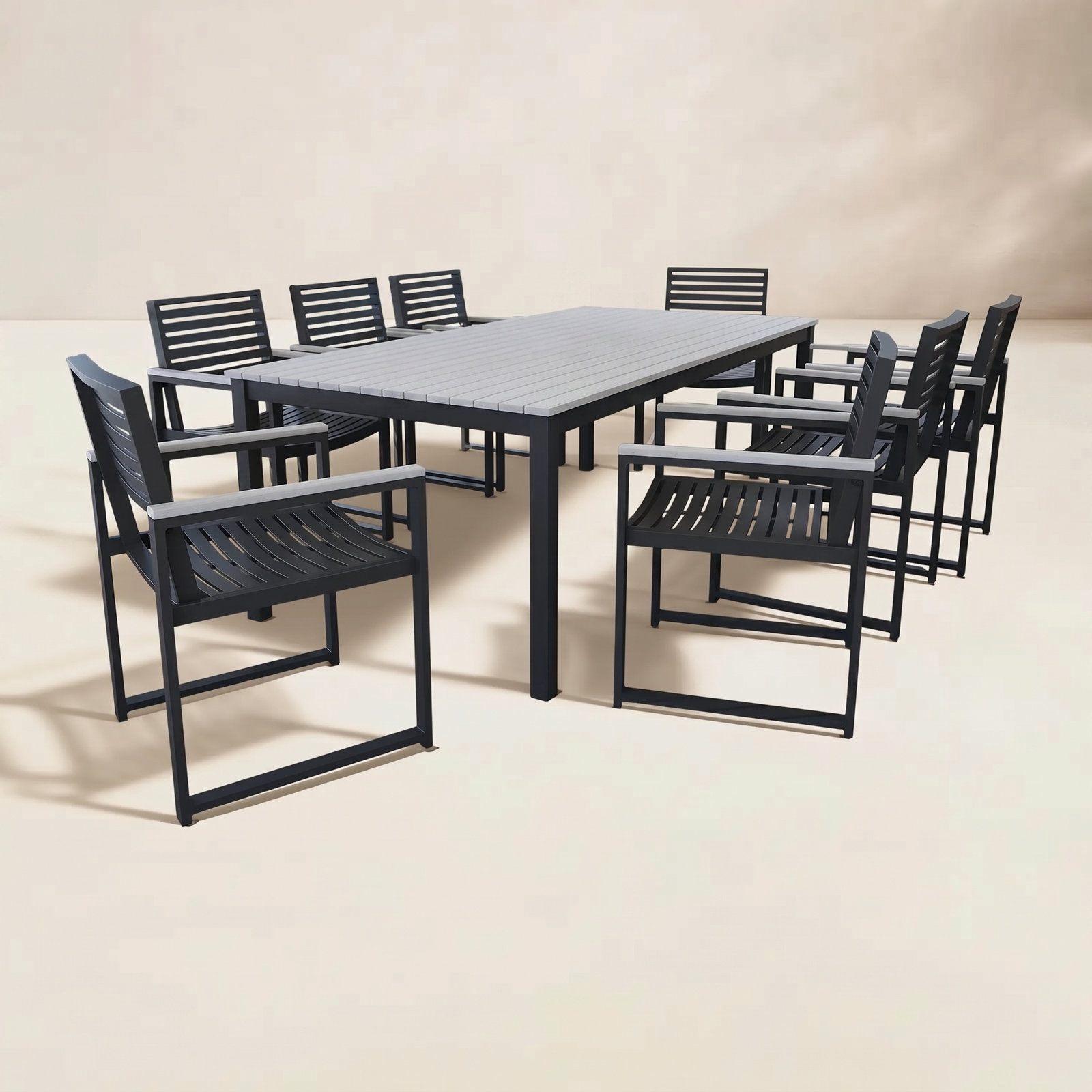 Townsend 41" Patio Dining Set, White/Dark Gray