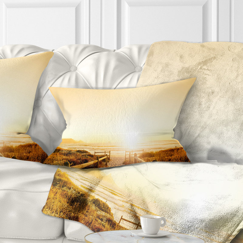 Plage près du Cap - Coussin décoratif à imprimé paysage