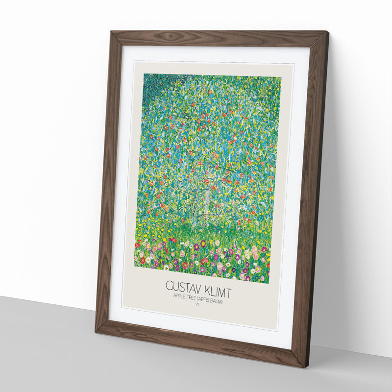 Apple Tree with Border by Gustav Klimt - Picture Frame Painting, Walnut, 65cm H x 48cm W x 2cm D