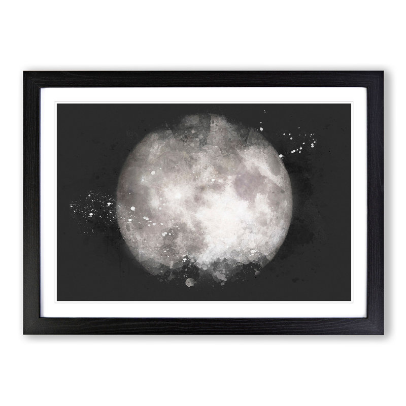 A Full Moon - Picture Frame Graphic Art Print, Black Framed, 62cm H x 87cm W x 2cm D