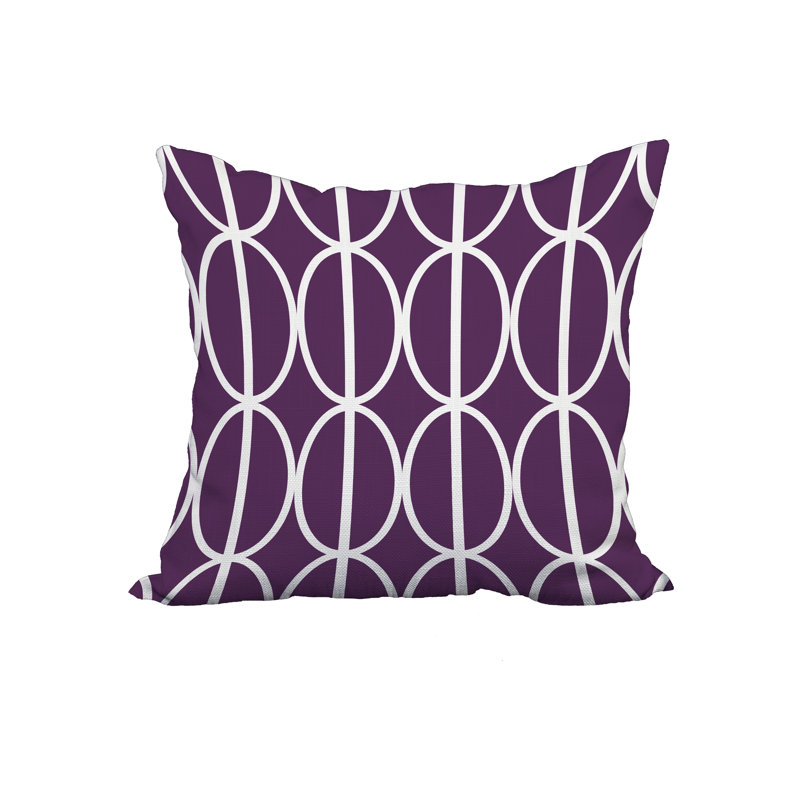 Housse et insert de coussin carré Ovals, 18 po x 18 po, Violet