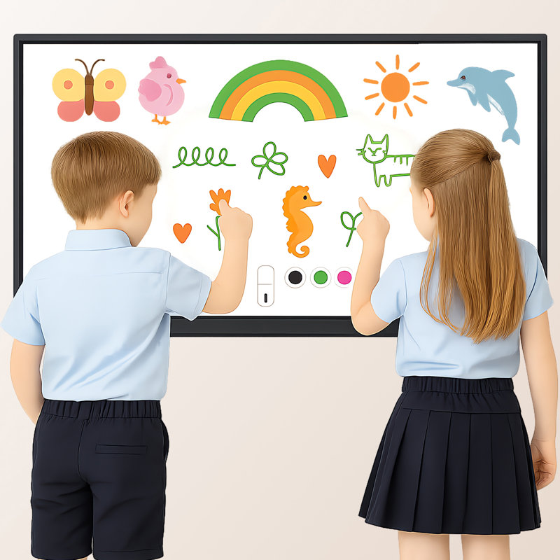 JYXCN 4K Smart Board, tableau blanc interactif 49 pouces, tout-en-un, ordinateur à écran tactile avec double système et partage de nuage Convient pour la salle de classe, le bureau et les présentations?