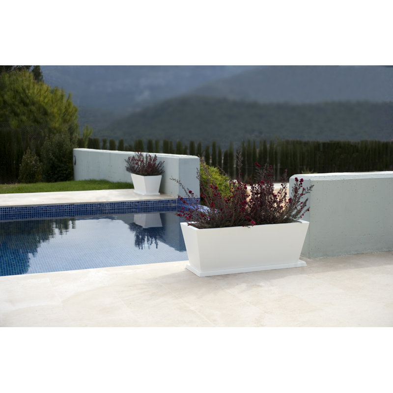 Conic Matt Polyethylene Planter Box, 19.75" H x 47.25" W x 19.75" D, Ice, Yes