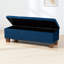 Banc de rangement en tissu de velours bleu marine Johs, H 17,32 po x l 52,17 po x P 16,73 po-2124825673