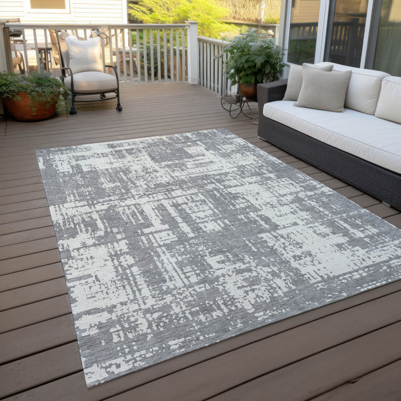 Malek Indoor/Outdoor Area Rug with Non-Slip Backing, Rectangle 8' x 10'