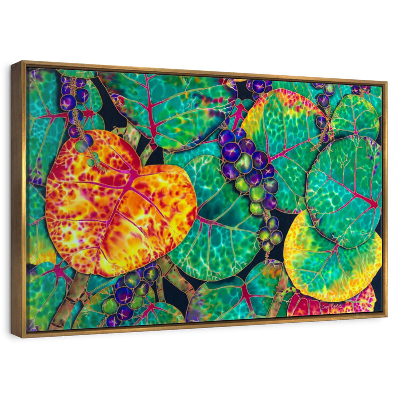 Seagrape, Cadre flottant doré, 43 po x 29 po