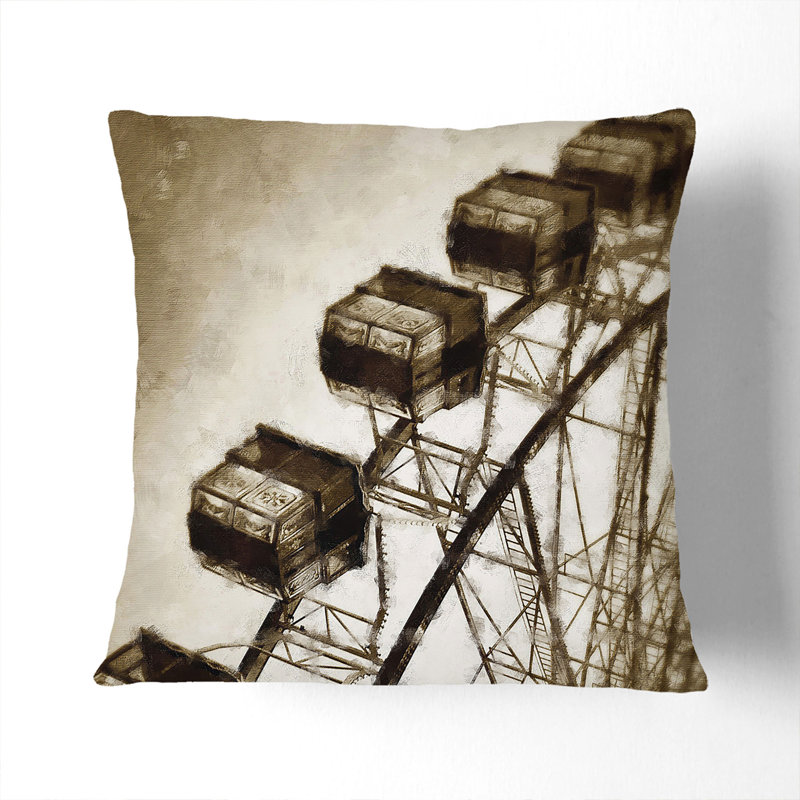 Ferris Wheel Vol.3 Painting Square Throw Cushion, 40cm H x 40cm W x 15cm D