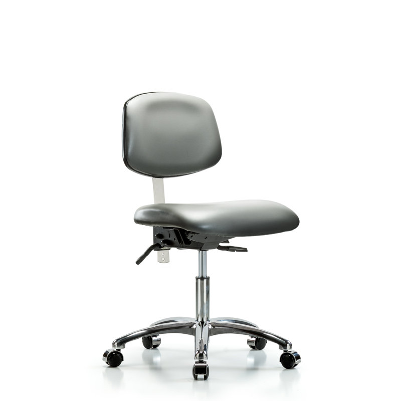 Anglie Vinyl Task Chair, Casters, Sterling