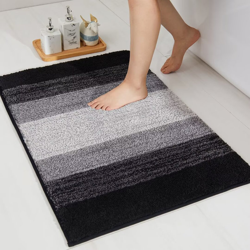 Ensemble de tapis de bain épais Ebern Designs pour salle de bain absorbant l'eau et antidérapant, L 24 po x l 16 po