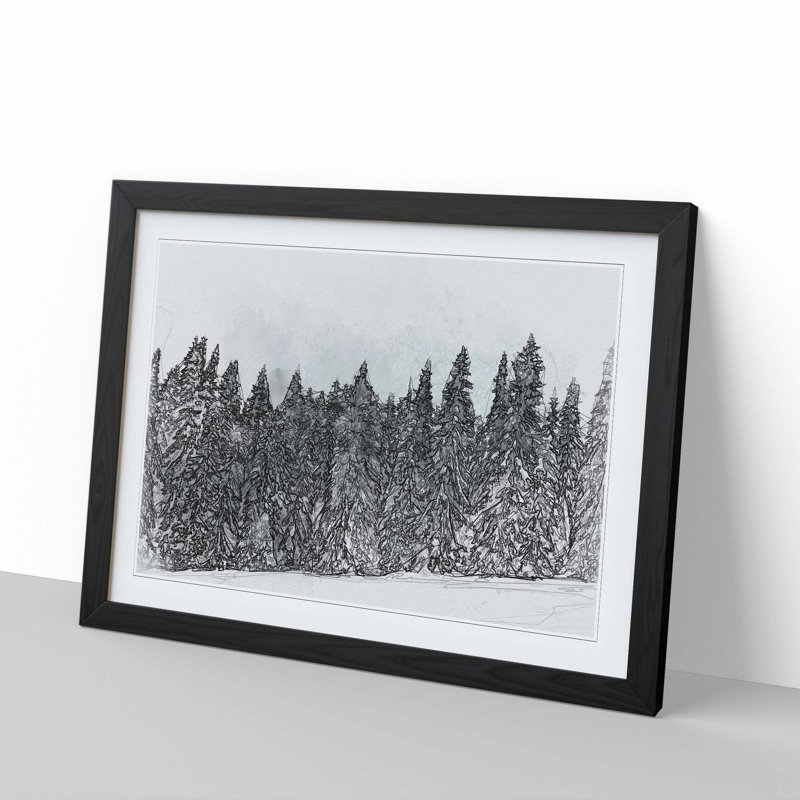 Points of the Trees in Abstract - Picture Frame Graphic Art Print, Black, 50cm H x 76cm W x 2cm D