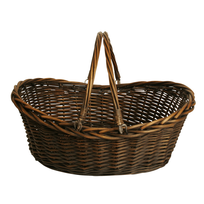 Panier de rangement décoratif, H 17 po x l 12 po x P 5,25 po, Marron foncé