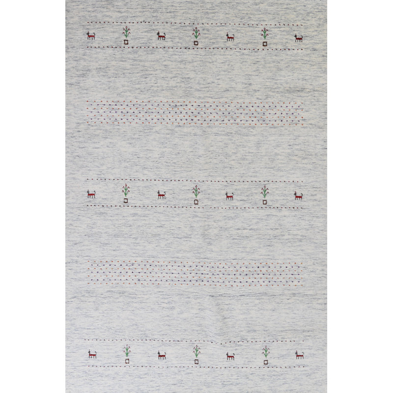 Tapis oriental en laine petits animaux Gabbeh 5 x 8