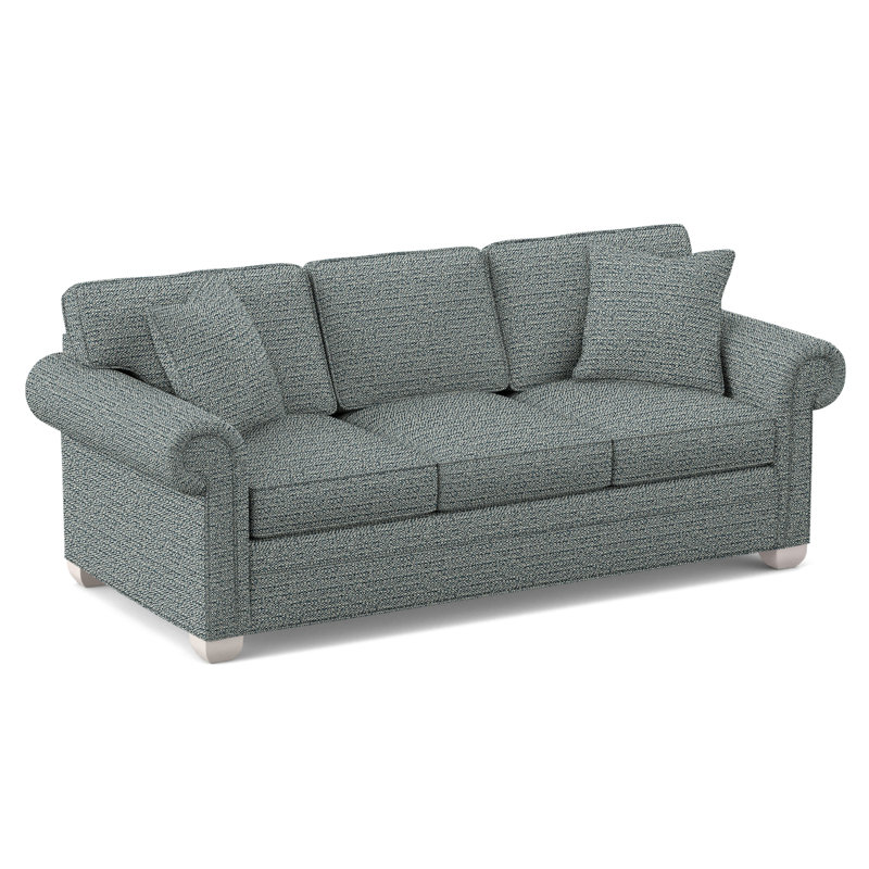 Main Street Upholstered 85'' Sleeper Sofa, Tuck Cobalt, Dove Gray