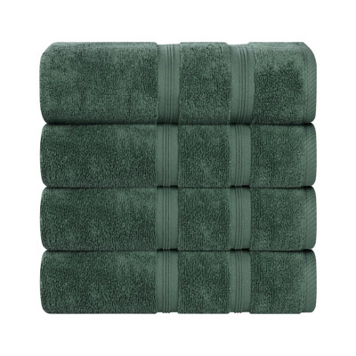  Smart Quick-Dry Zero Twist Cotton Bath Towels, Set Of 4