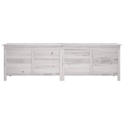 This wooden garden storage box provides ample storage space for garden furniture cushions and anything else you like to keep within reach in the outdoor living space.