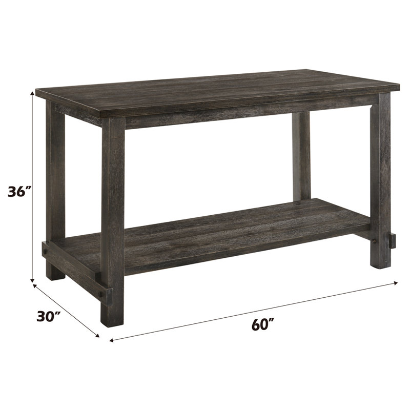 Table à hauteur de comptoir de style contemporain au fini gris patiné