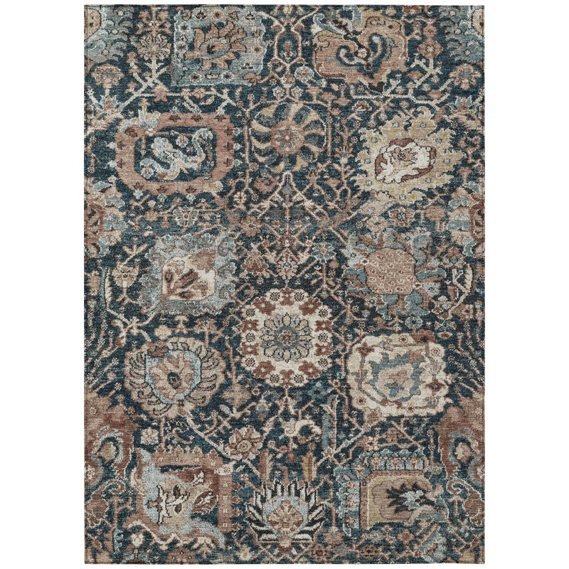 Taupe Synthetic Rectangular Machine Washable Rug, 2'6" x 3'10"
