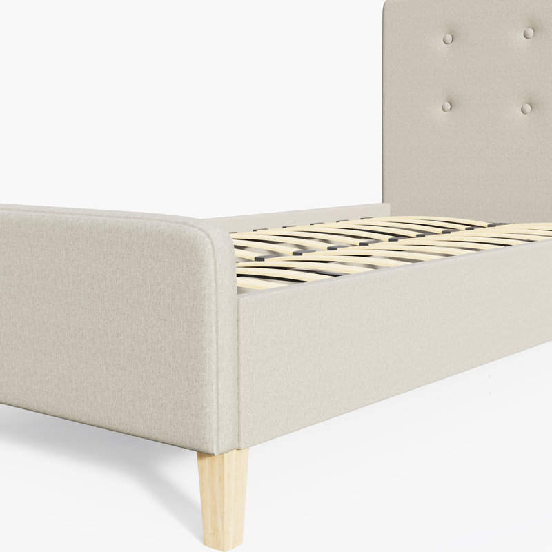 Elinor Upholstered Bed, Single (3'), Beige