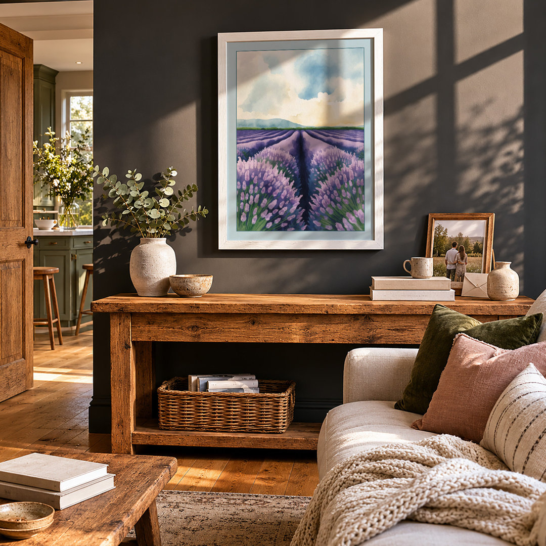 Lavender Fields at Dawn Botanical - Framed Print
