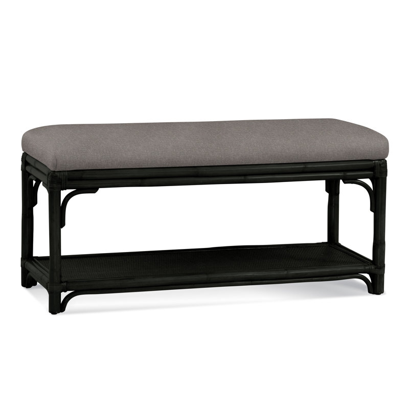 Banc de rangement en osier Summer Retreat, Noir, Gris de base 0317-83