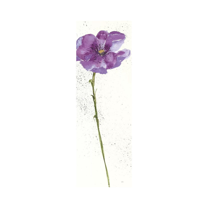 Mint Poppies In Purple I by Chris Paschke - Wrapped Canvas Panoramic Painting, 30.48 cm H x 91.44 cm W x 1.91 cm D