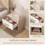 2 tables de chevet avec table d'appoint et tablette de rangement coulissante-1213706572