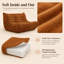 Causeuse en sherpa de 49,6 po de largeur avec accoudoirs et capitonnage en mousse - Orange-470384859