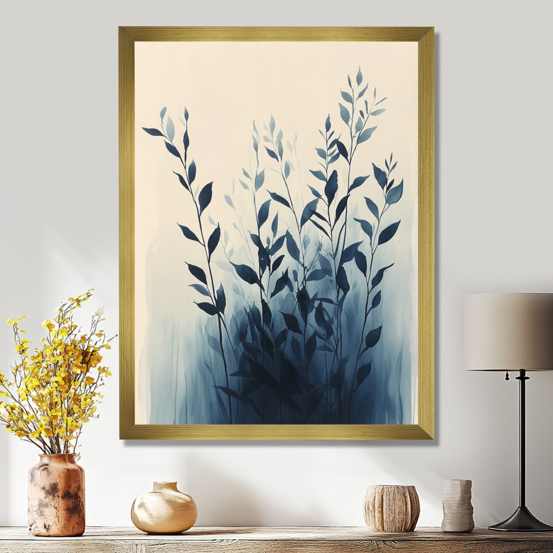 Baisden - Floral Canvas Art Print, H 32 po x l 24 po, Reproduction encadrée sans passe-partout, Doré
