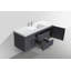 Ensemble de meuble-lavabo mural simple de 59,5 po Polychronis-855313828