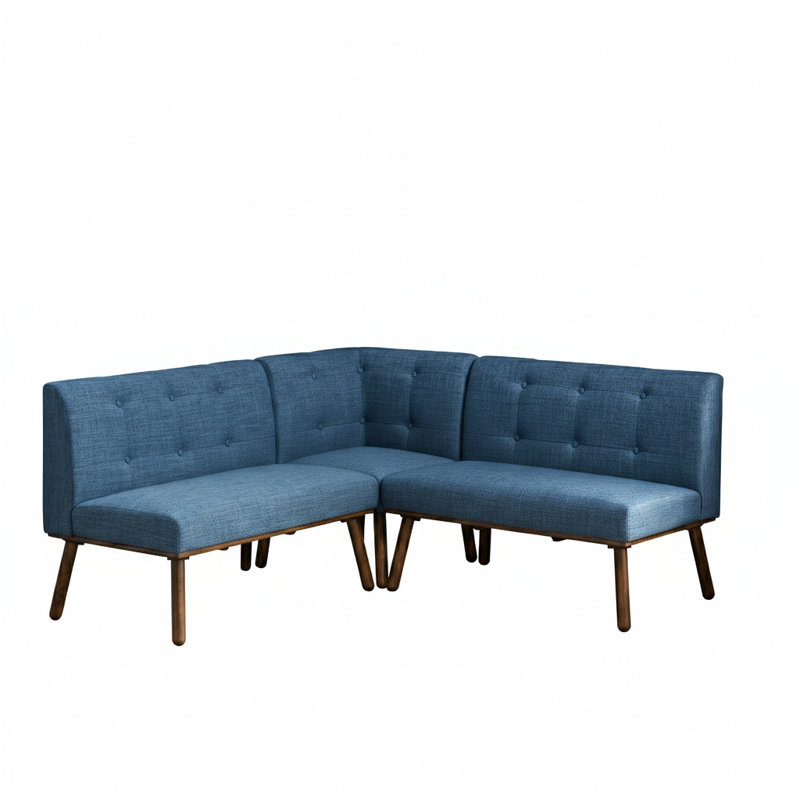 Ensemble de banc de coin 3 pièces Chesnee, Bleu