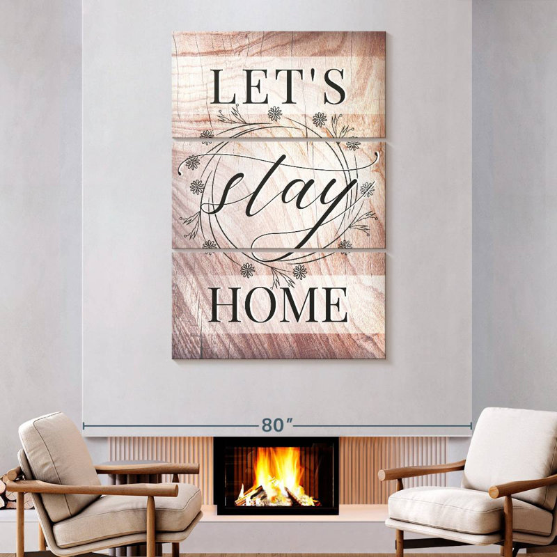 Plaque murale Kema Let's Stay Home Wreath, H 74 po x l 48 po