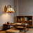 Tiffany Style Wall Sconce Amber Glass Wall Lamp Bedside Lamp With Pull Chain