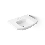 Kelston® Vitreous China Rectangular Pedestal Bathroom Sink with Overflow