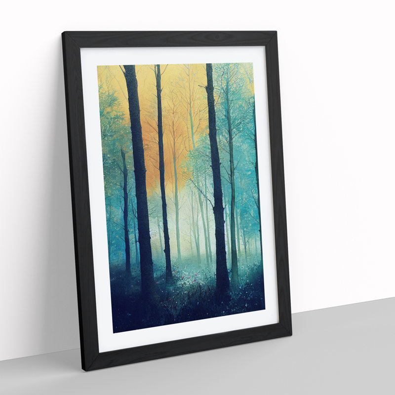 Forest No.3 - Single Picture Frame Painting, Black, 64cm H x 46cm W x 2cm D