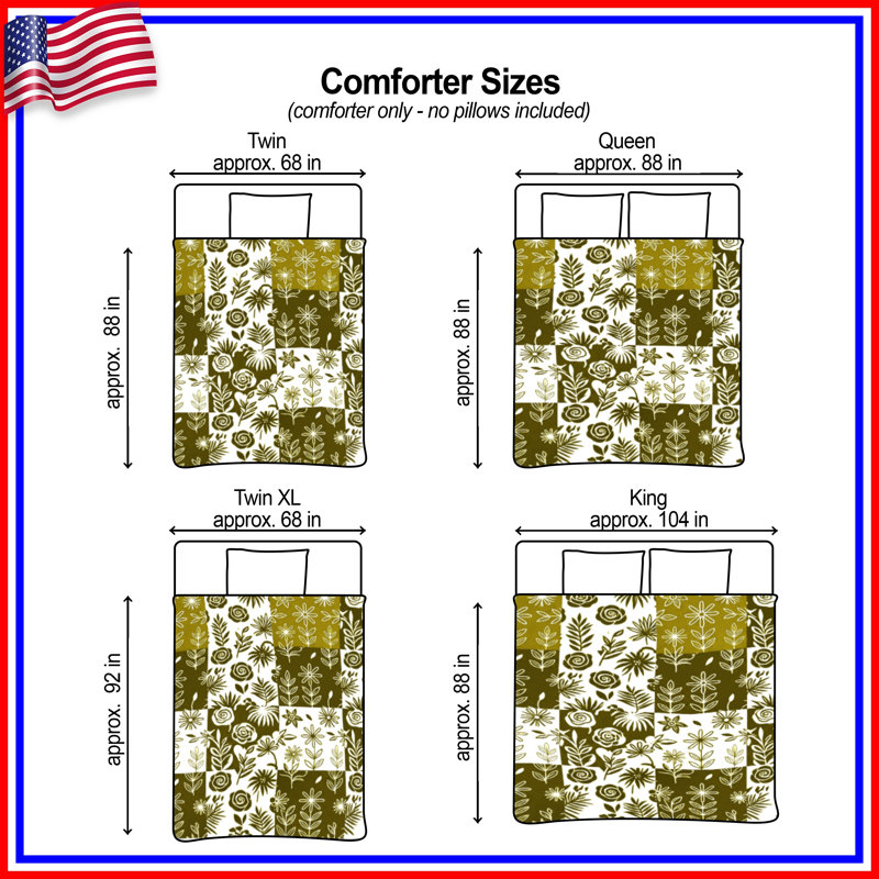 Floral Patchwork Pattern Comforter, Twin Extra Long