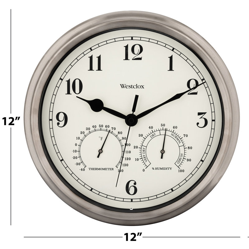 Oversized Silver Metal Round Wall Clock with Glass Face