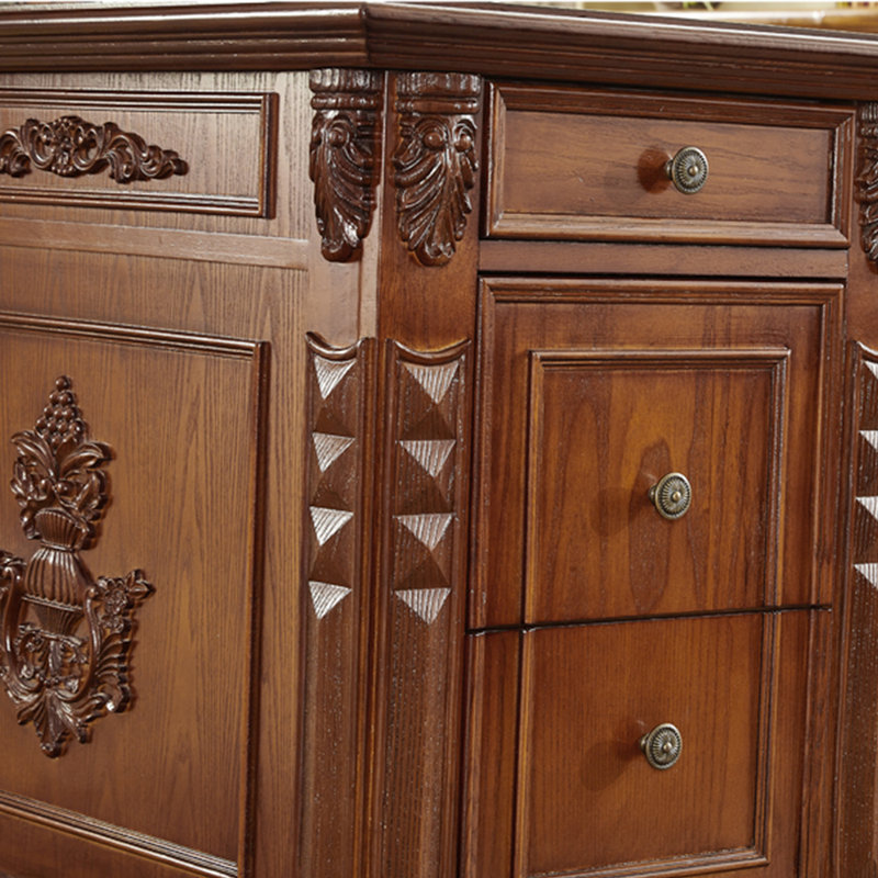 Bureau européen de style européen, H 31,5 po x l 70,87 po x P 35,43 po, Brun