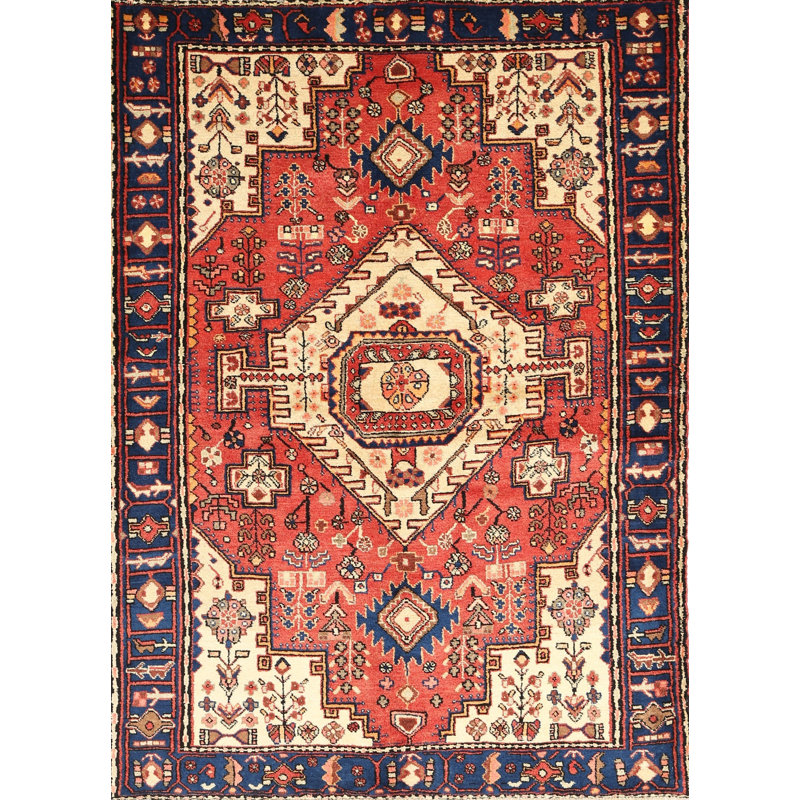 Tapis traditionnel brun / beige, Rectangle 5 pi x 7 pi