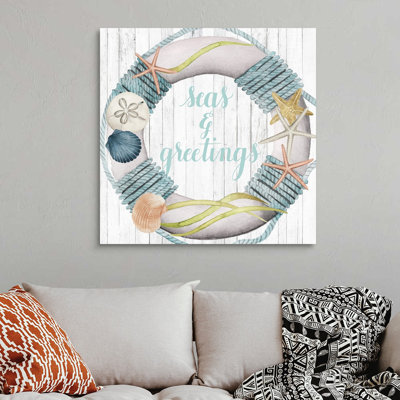 «Seas and Greetings Collection A» par Grace Popp - reproduction d'art textuel sur toile