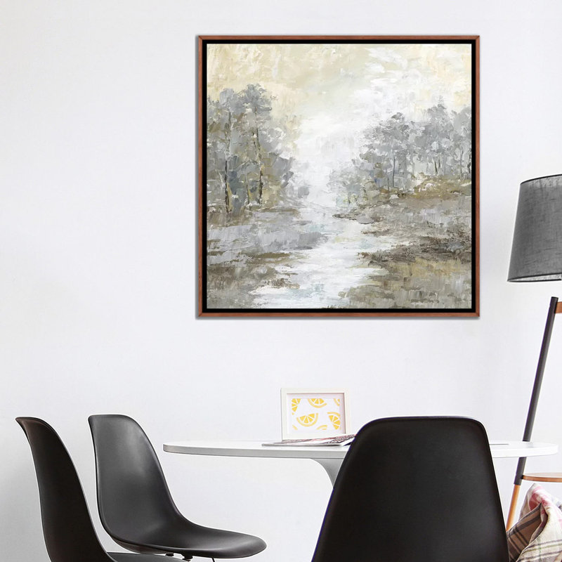 "Babbling Brook I" par Nan, reproduction d’art, Toile avec cadre en bois classique, Pas de tapis