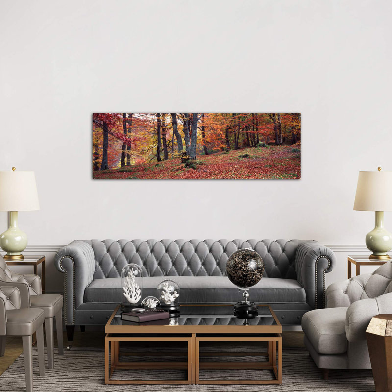 Beech Trees In Autumn, Aberfeldy, Perth And Kinross, Scotland - Wrapped Canvas Panoramic Print, 182.88 cm H x 60.96 cm W